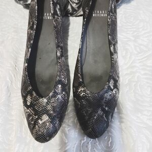 Stuart Weitzman Snakeskin Block Heels